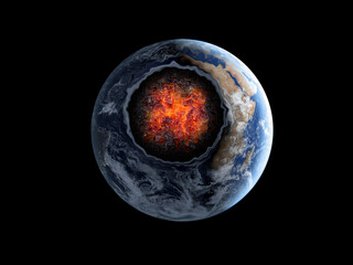 Wall Mural - flying asteroid, meteorite to earth. outer space. armageddon. 3d rendering