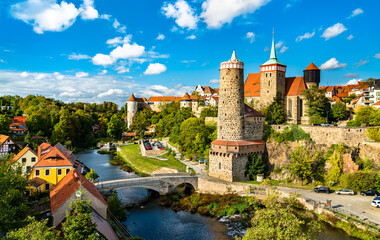 Wall Mural - View of Bautzen and the Hauptspree River in Germany