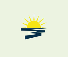 Sun Icon With Some Water Layers