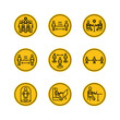 © Jeronimo Ramos - pictogram crowd and social distancing icon set, block silhouette style