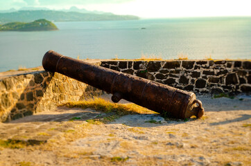 old cannon on the coast