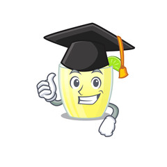 Sticker - Happy proud of daiquiri cocktail caricature design with hat for graduation ceremony