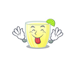 Sticker - Funny daiquiri cocktail cartoon design with tongue out face