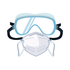 Wall Mural - medical mask and goggles protection accessories