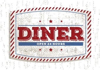 Sticker - dinner open 24 hours sign