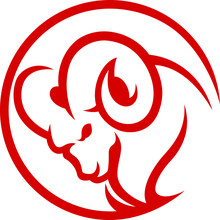 Simple Design Of Ram Head Attack Logo 