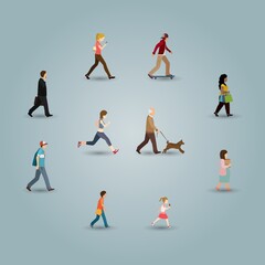 Sticker - set of people doing different activities