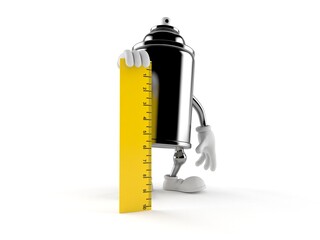 Canvas Print - Spray can character holding ruler