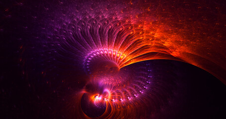 3D rendering abstract multicolor fractal light background