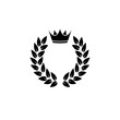 © sljubisa - Laurel honor wreath with crown icon isolated on white background