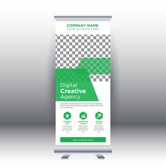 Creative abstract modern corporate business vertical roll up banner design template vector illustration concept exhibition advertising, presentation, cover publication.