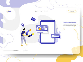 Wall Mural - web page design templates for marketing strategy. concepts for website and mobile app development. m