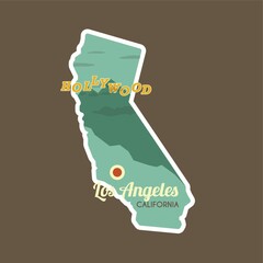 Canvas Print - map of california state