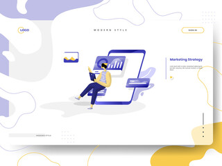 Wall Mural - web page design templates for marketing strategy. concepts for website and mobile app development. m