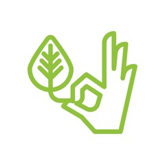 Canvas Print - hand holding leaf