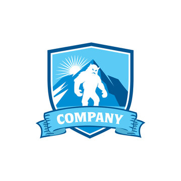 mountain yeti logo , monster logo vector