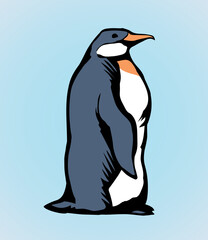 Canvas Print - Penguin on the ice. Vector drawing