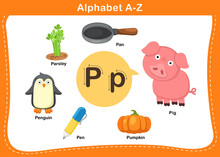 Alphabet Letter P Vector Illustration
