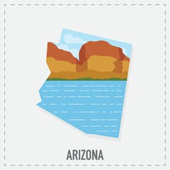 Wall Mural - arizona map sticker