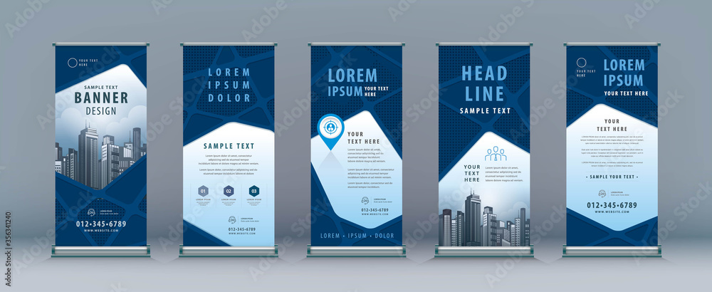 Business Roll Up Set. Standee Design. Banner Template, Abstract ...