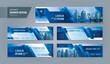 Abstract banner design web template Set, Horizontal header web banner