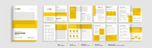 Professional Brochure Template Layout Design, Yellow Shapes, Business Profile Template Design, 16 Pages, Annual Report,minimal, Editable Businss Brochure.