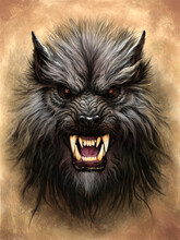 Werewolf On The Stone Background