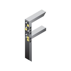 Canvas Print - isometric letter f