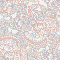  Vintage floral seamless paisley pattern. Seamless  vector design.