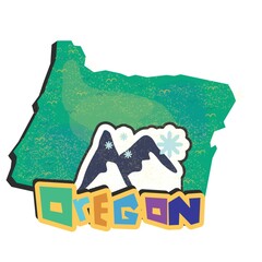 Sticker - oregon state map