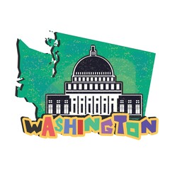 Poster - washington state map