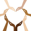 © krissikunterbunt - human hands with different skin colors form a heart vector illustration EPS10