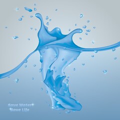 Wall Mural - save water background