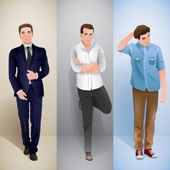 Sticker - men in different outfit