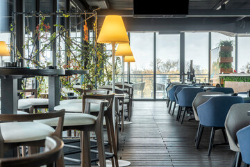 Interior of a modern urban restaurant