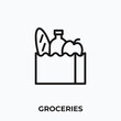 groceries icon vector. groceries icon vector symbol illustration. Modern simple vector icon for your design.