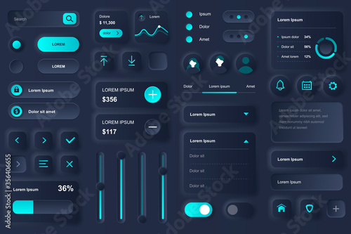 Cuadros en Lienzo User interface elements for banking mobile app