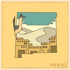 Wall Mural - new mexico state map