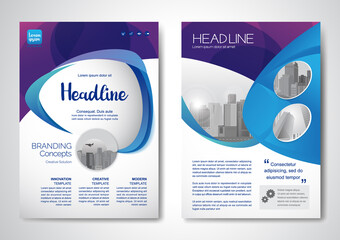 Wall Mural - template vector design for brochure, annualreport, magazine, poster, corporate presentation, portfol