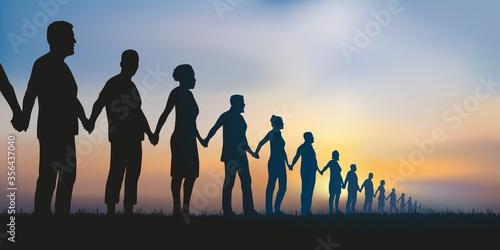 Concept De La Chaine Humaine Et De La Solidarite Avec Un Groupe De Personnes Alignees Qui Se Donnent La Main Pour Montrer Que L Union Fait La Force Stock Vector Adobe Stock Concept De La Chaine Humaine Et De La Solidarite Avec Un Groupe De Personnes Alignees Qui Se Donnent La Main Pour Montrer Que L Union Fait La Force Stock Vector Adobe Stock