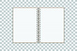 © Anucha - notebook paper isolated on white vector,isolated open empty notebook with lined pages isolated on white background vector transparency . Illustration Vector.