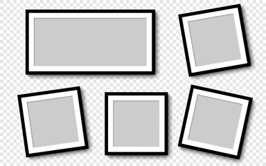 Wall Mural - photo frames. collection photo frames, isolated. template mockup photo frame different shapes. trans