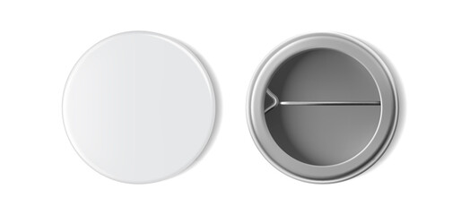 blank white badge isolated on white background mock up vector