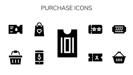 Poster - Modern Simple Set of purchase Vector filled Icons