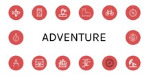 Adventure Simple Icons Set