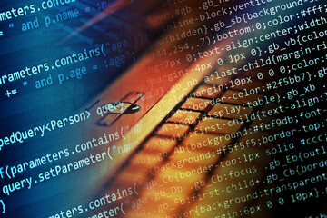 web server data on a monitor.