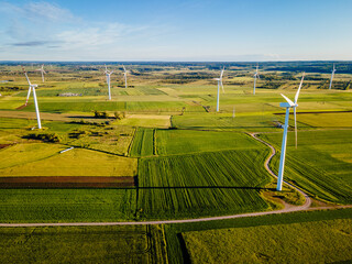 Wind farm in agricultural fields