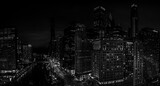 Fototapeta  - Downtown Chicago Skyline in black and white