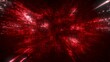 © remotevfx - 3D illustration of red futuristic abstract digital virtual reality matrix particles grid cyber space sci-fi and fantasy symmetry environment technology flyer background