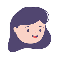 Sticker - female face woman young character isolated design icon